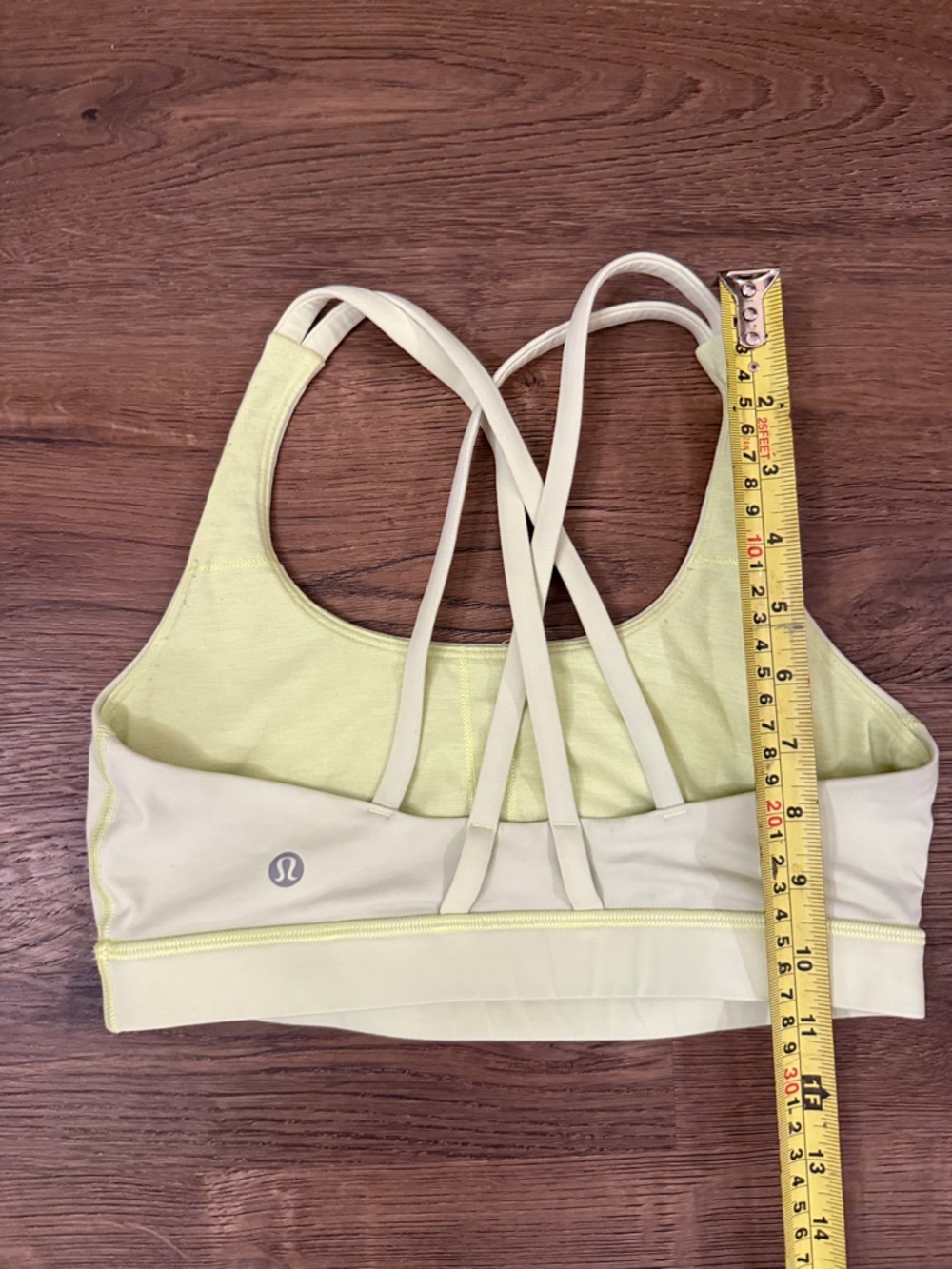lululemon athletica Pale Yellow Cross-Back Sports Bra Size 6
